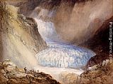 William Callow Glacier Du Rhone And The Garlingstock, Pass Of The Furca, Switzerland painting
